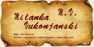 Milanka Vukonjanski vizit kartica
